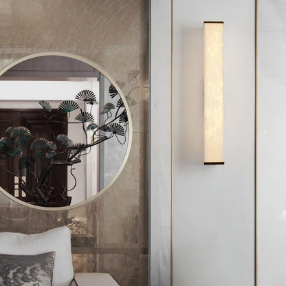 Cuboid Wall Light | Alabaster & Brass | Modern Design