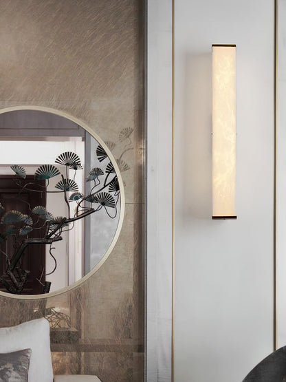 Cuboid Wall Light | Alabaster & Brass | Modern Design