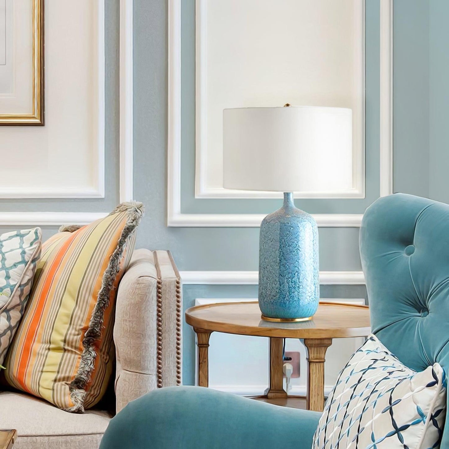 Culloden Table Lamp | Ceramic | Blue