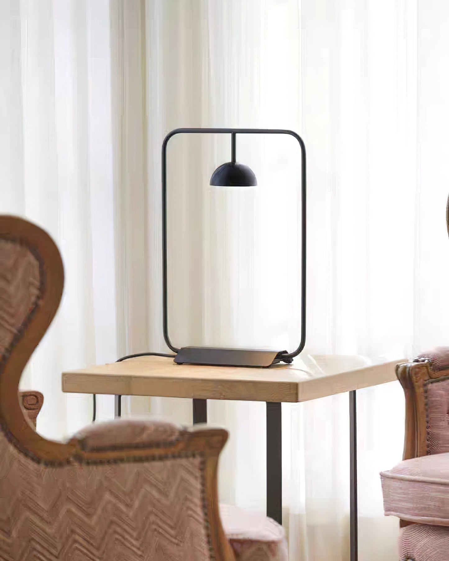 Cupolina Table Lamp | Metal | Black and Orange