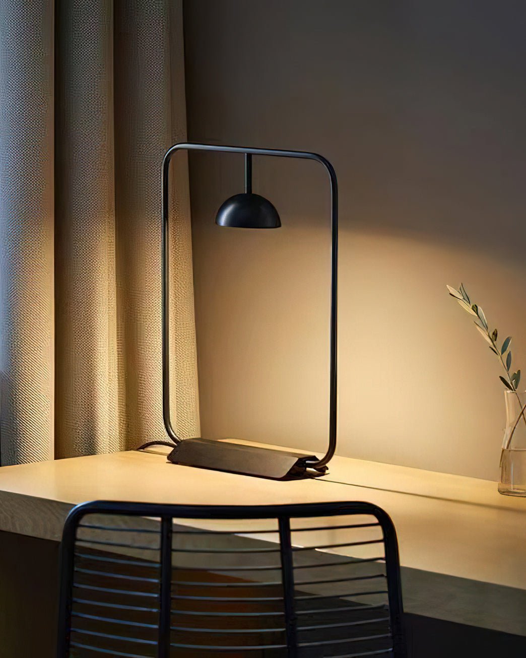 Cupolina Table Lamp | Metal | Black and Orange