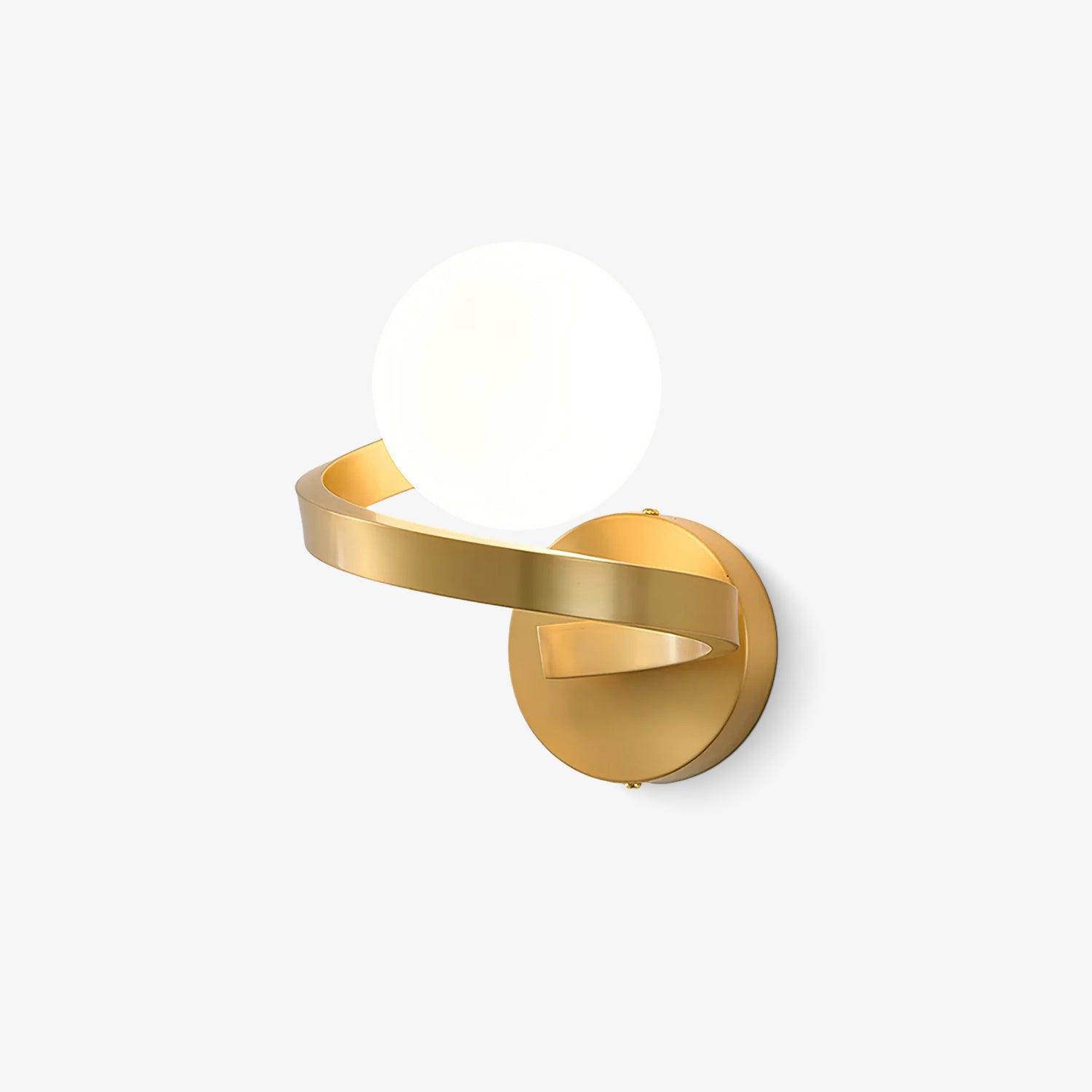 Curved Brass Wall Lamp | Brass & Glass | Gold & Black