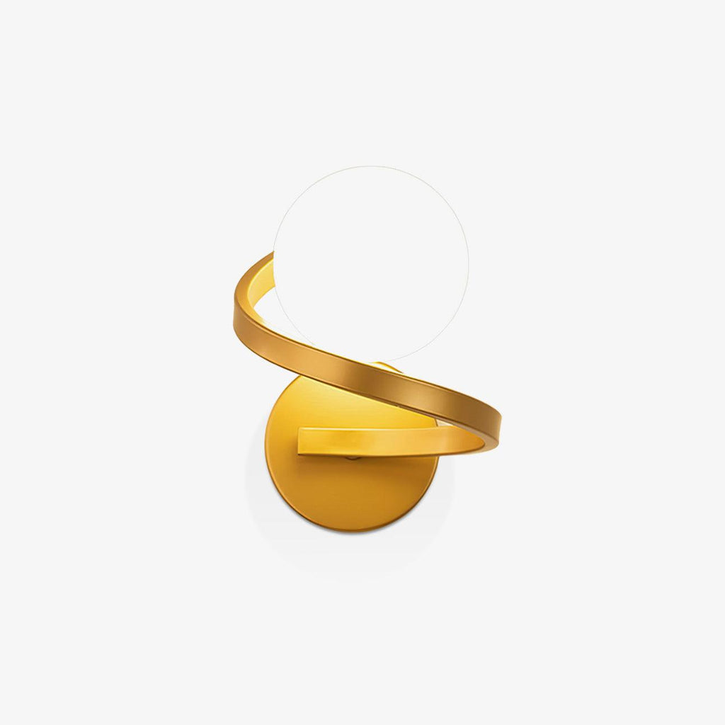Curved Brass Wall Lamp | Brass & Glass | Gold & Black
