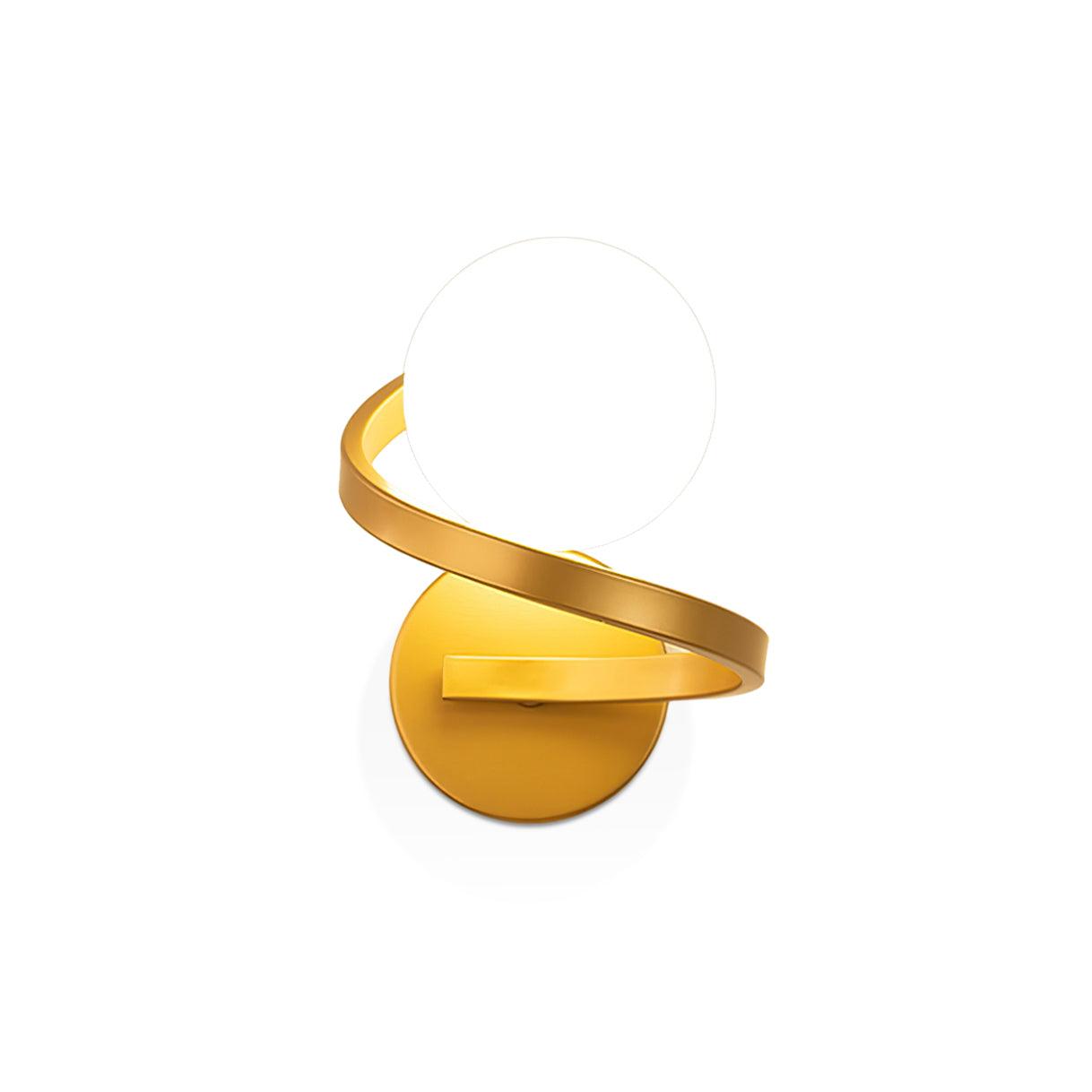 Curved Brass Wall Lamp | Brass & Glass | Gold & Black