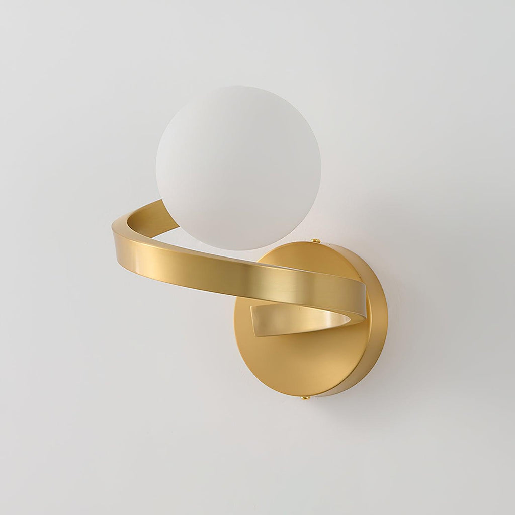 Curved Brass Wall Lamp | Brass & Glass | Gold & Black