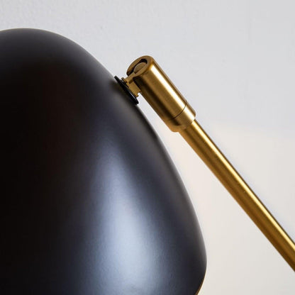 Mid-Century Table Lamp | Metal Shade | Gold and Black