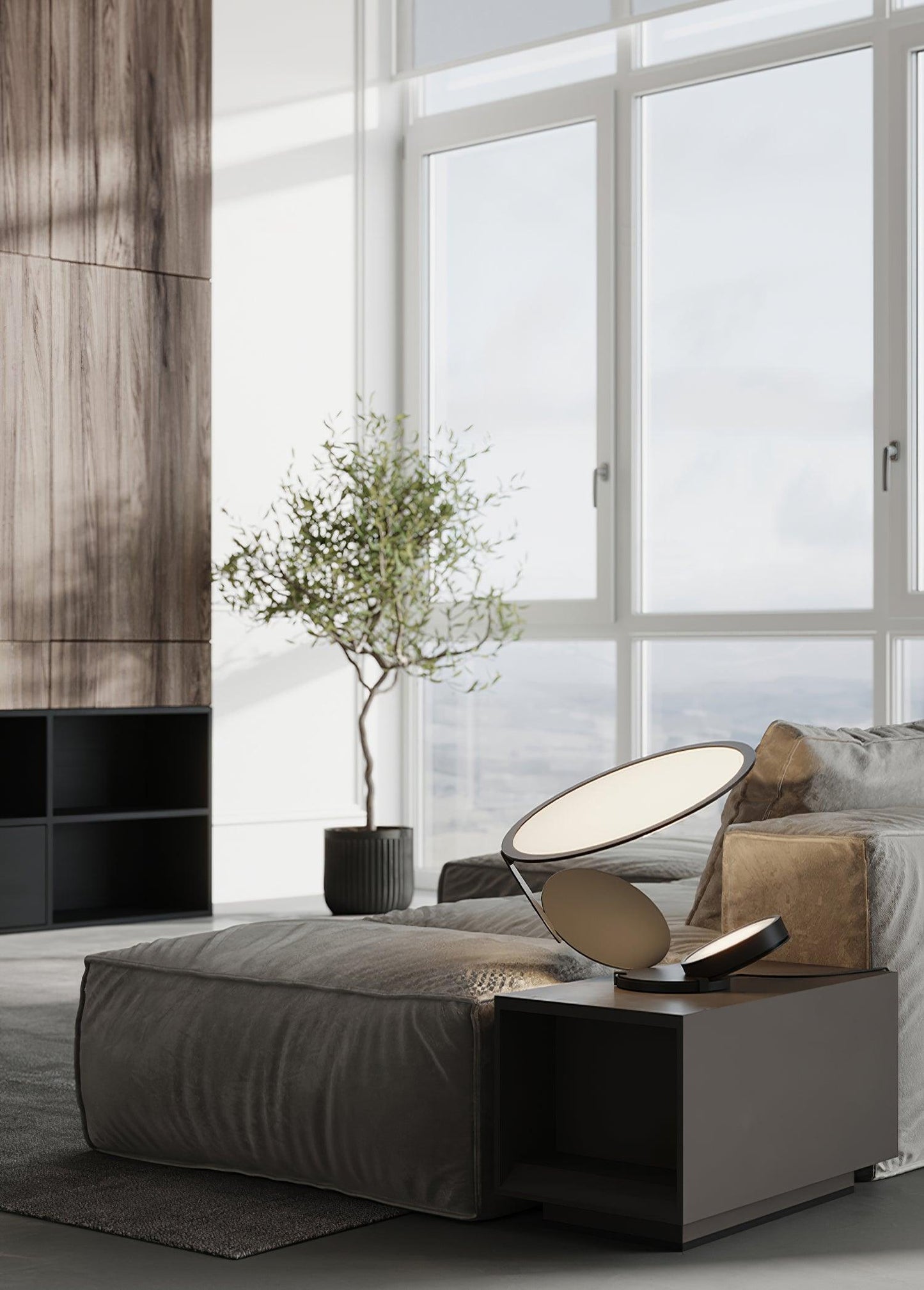 Cut Table Lamp | Adjustable Design | Black & White