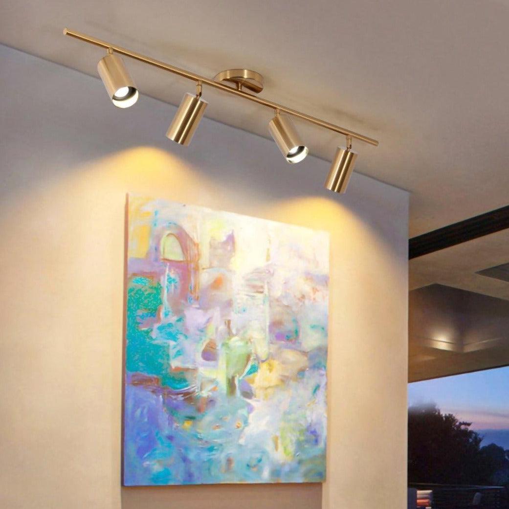 Rotatable Spotlight Wall Light | Brass & Acrylic | 2, 3, or 4 Light Heads