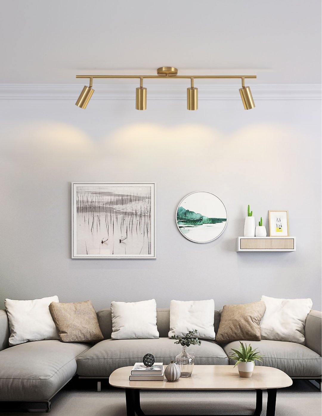 Rotatable Spotlight Wall Light | Brass & Acrylic | 2, 3, or 4 Light Heads