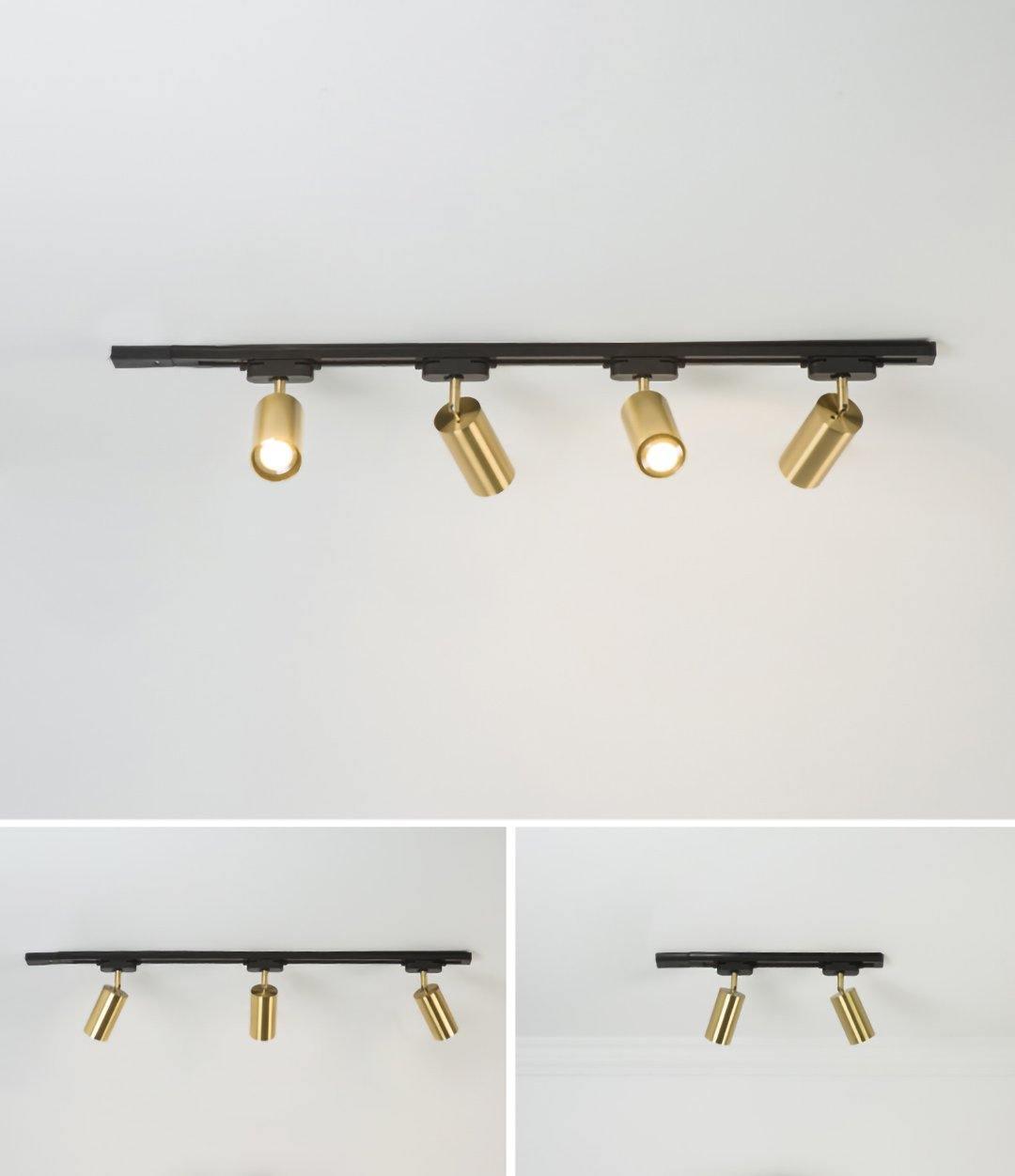 Rotatable Spotlight Wall Light | Brass & Acrylic | 2, 3, or 4 Light Heads