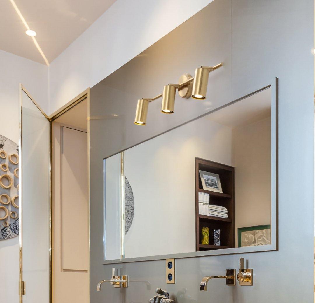 Rotatable Spotlight Wall Light | Brass & Acrylic | 2, 3, or 4 Light Heads