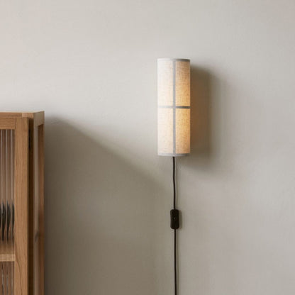 Cylinder Wall Lamp | Fabric Shade | Black Frame, White or Grey Shade