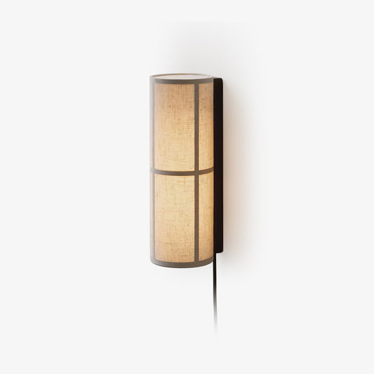 Cylinder Wall Lamp | Fabric Shade | Black Frame, White or Grey Shade