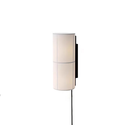 Cylinder Wall Lamp | Fabric Shade | Black Frame, White or Grey Shade