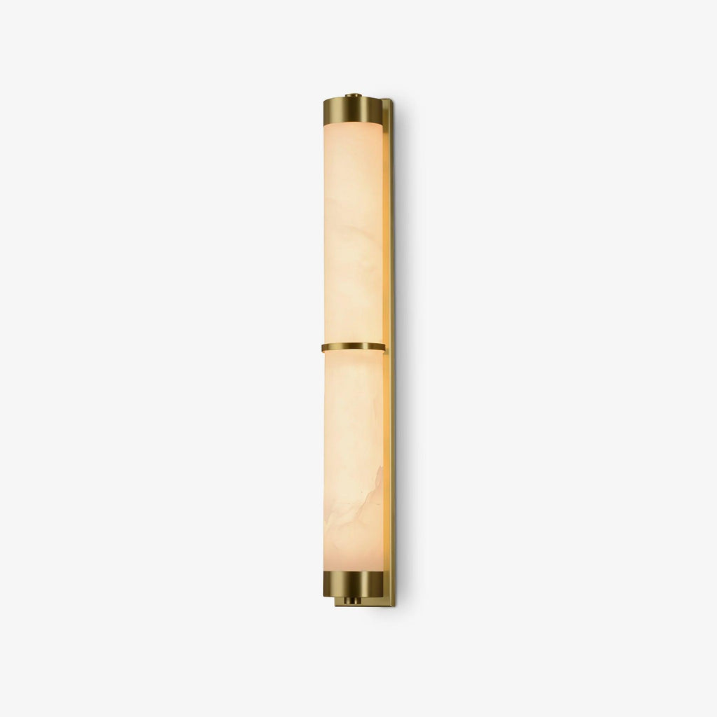 Cylindra Wall Light | Alabaster & Brass | White Shade