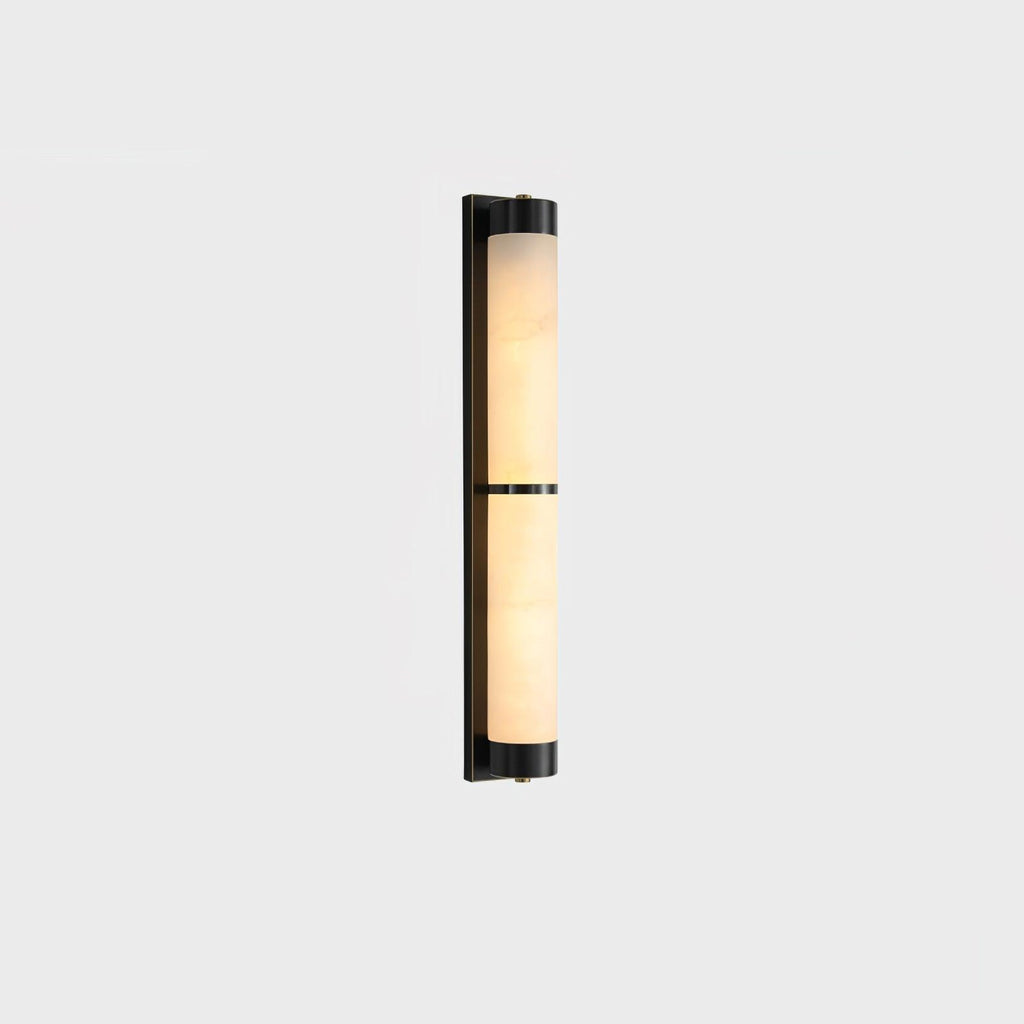 Cylindra Wall Light | Alabaster & Brass | White Shade