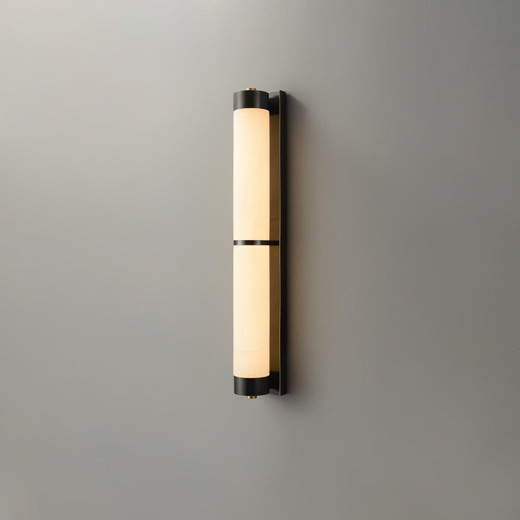 Cylindra Wall Light | Alabaster & Brass | White Shade