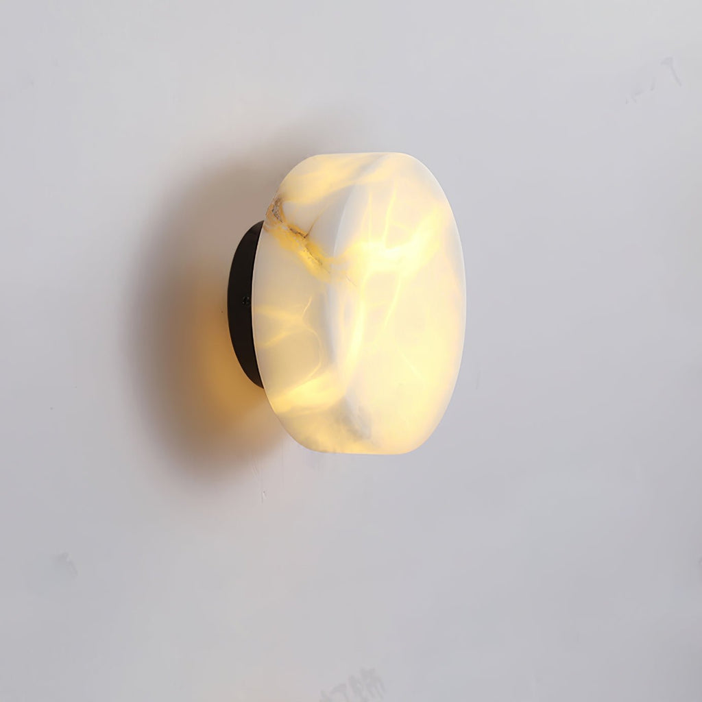 Cylindrical Wall Light | Alabaster Stone | White