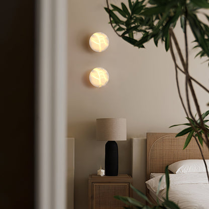 Cylindrical Wall Light | Alabaster Stone | White