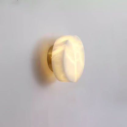 Cylindrical Wall Light | Alabaster Stone | White