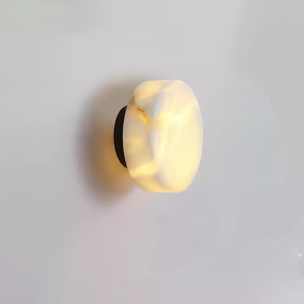 Cylindrical Wall Light | Alabaster Stone | White