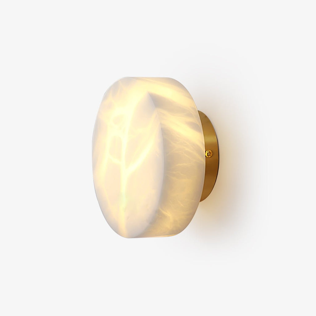 Cylindrical Wall Light | Alabaster Stone | White