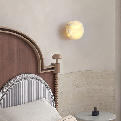 Cylindrical Wall Light | Alabaster Stone | White