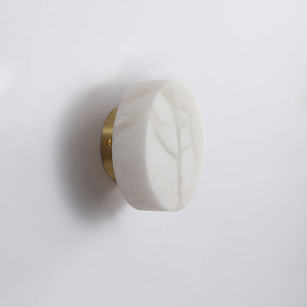 Cylindrical Wall Light | Alabaster Stone | White