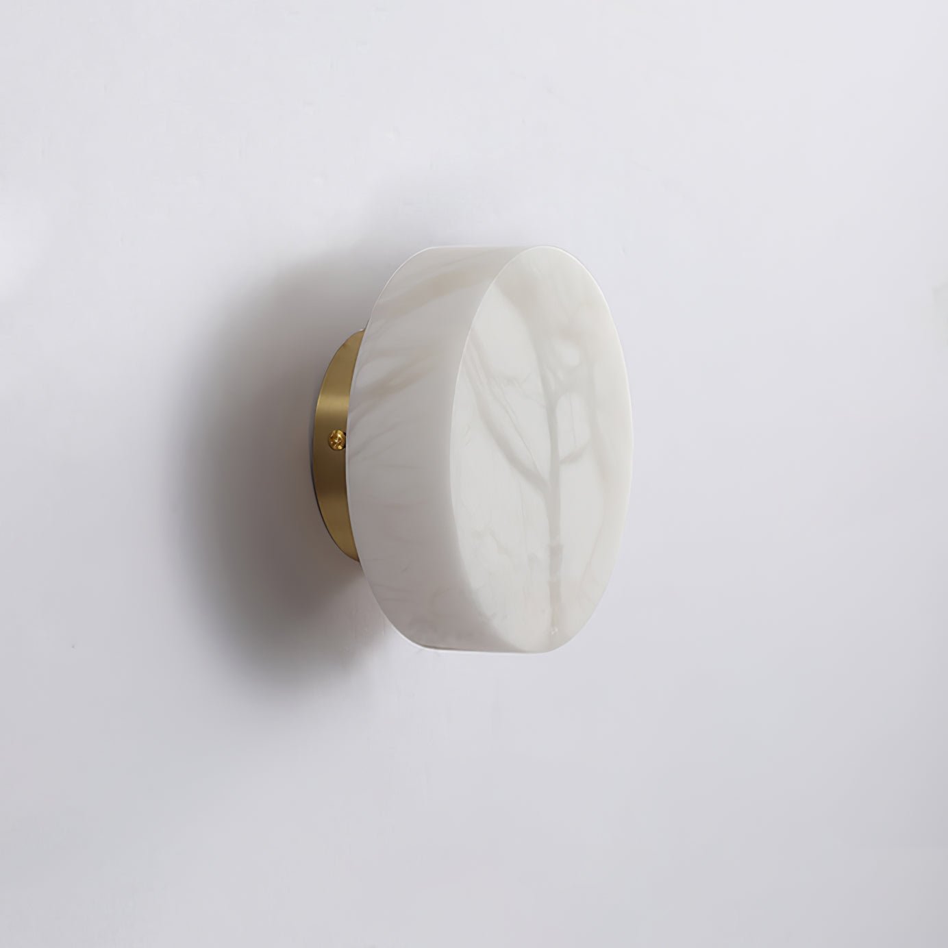 Cylindrical Wall Light | Alabaster Stone | White