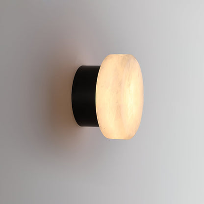 Cylindrical Wall Light | Alabaster Stone | White