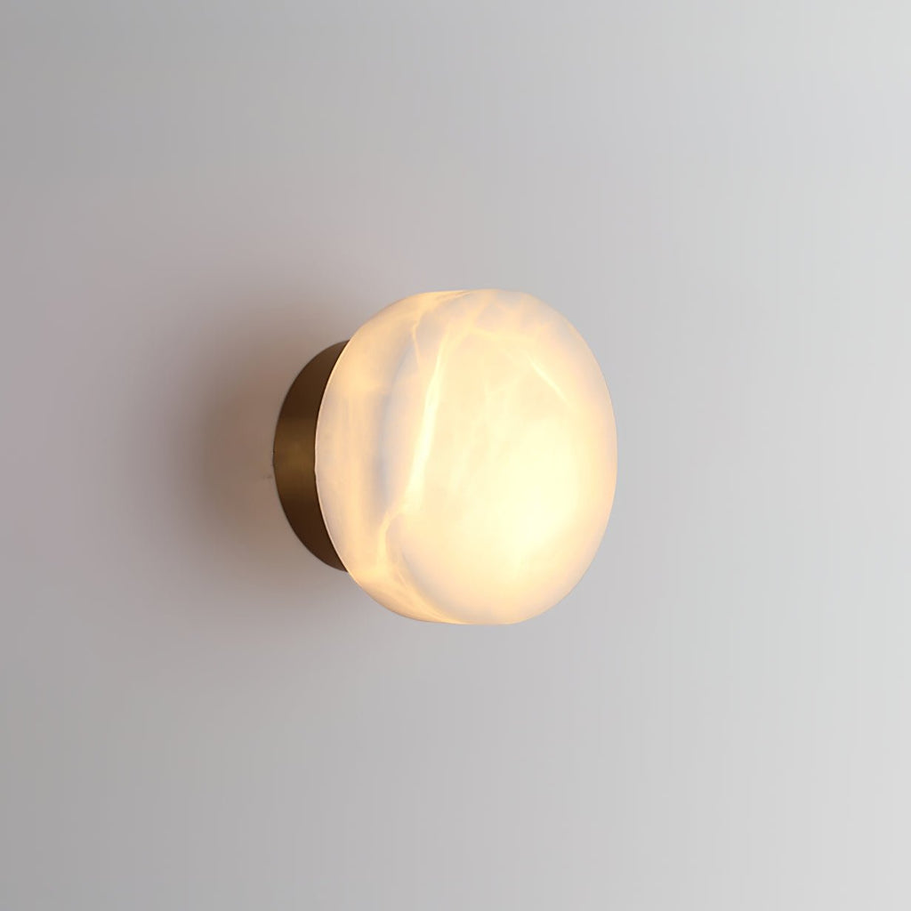 Cylindrical Wall Light | Alabaster Stone | White