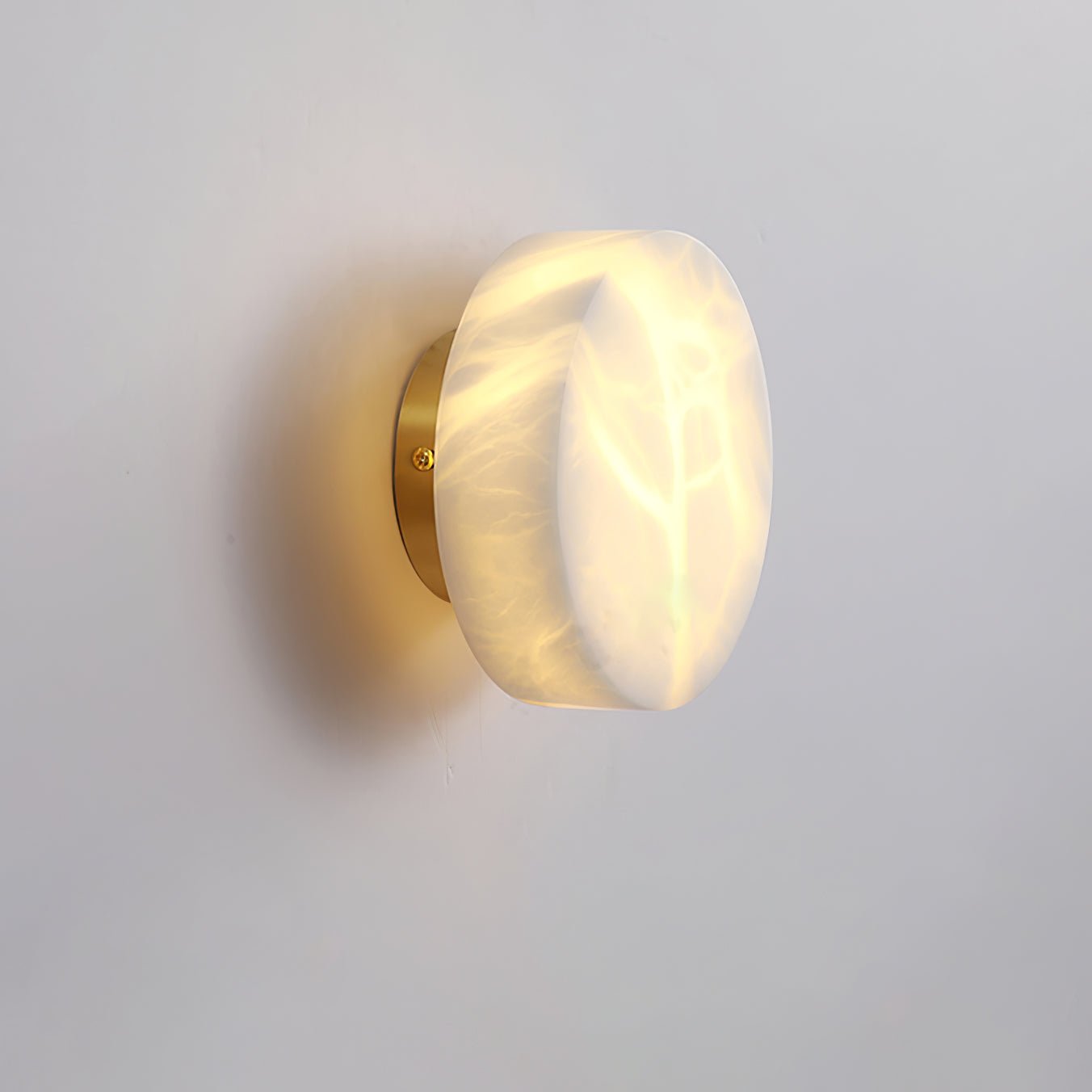 Cylindrical Wall Light | Alabaster Stone | White
