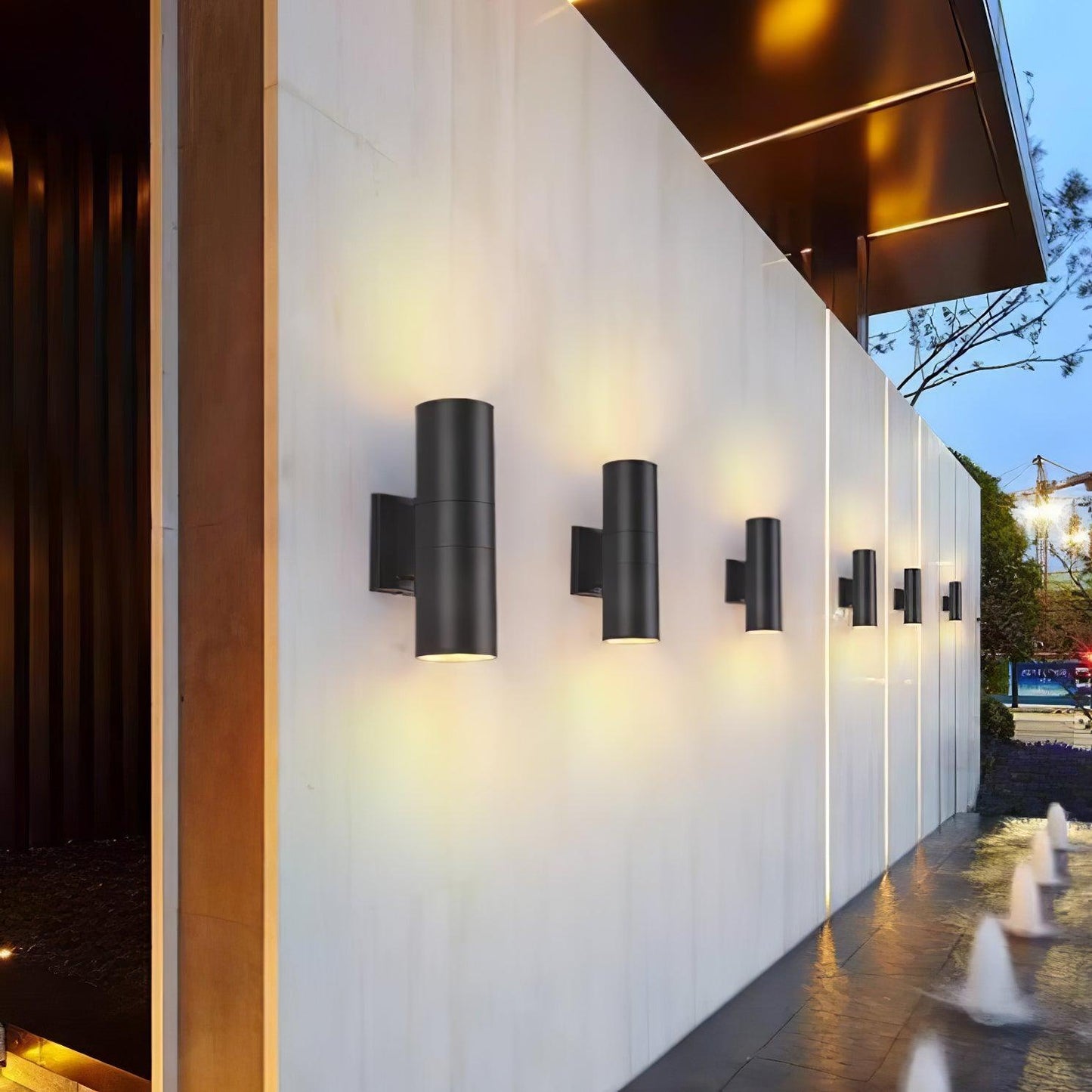 Cylindrical Wall Light | Outdoor | White, Black, Grey