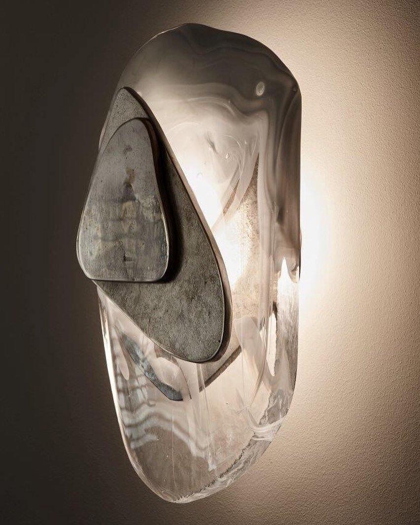 Wall Lamp Set | Metal & Glass | Black & Copper