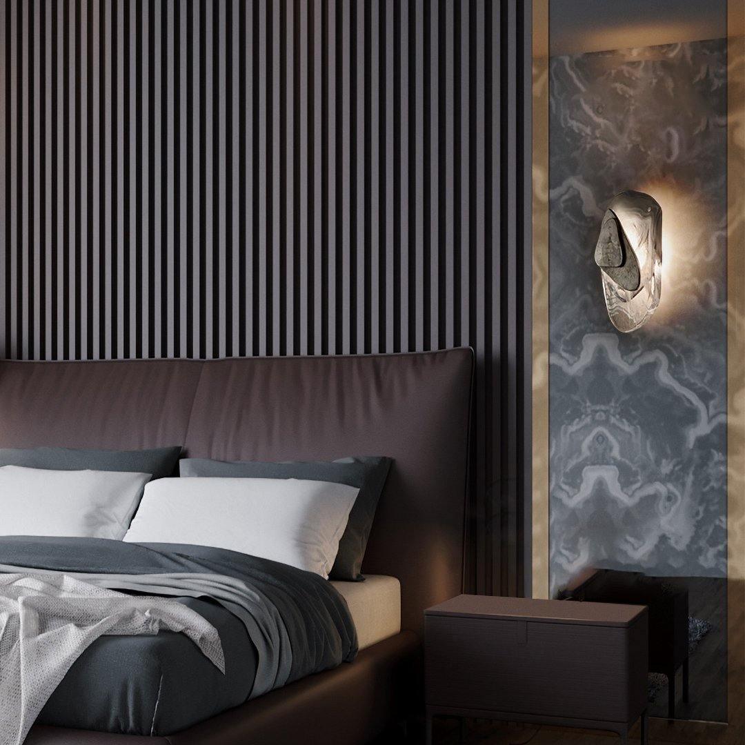 Wall Lamp Set | Metal & Glass | Black & Copper