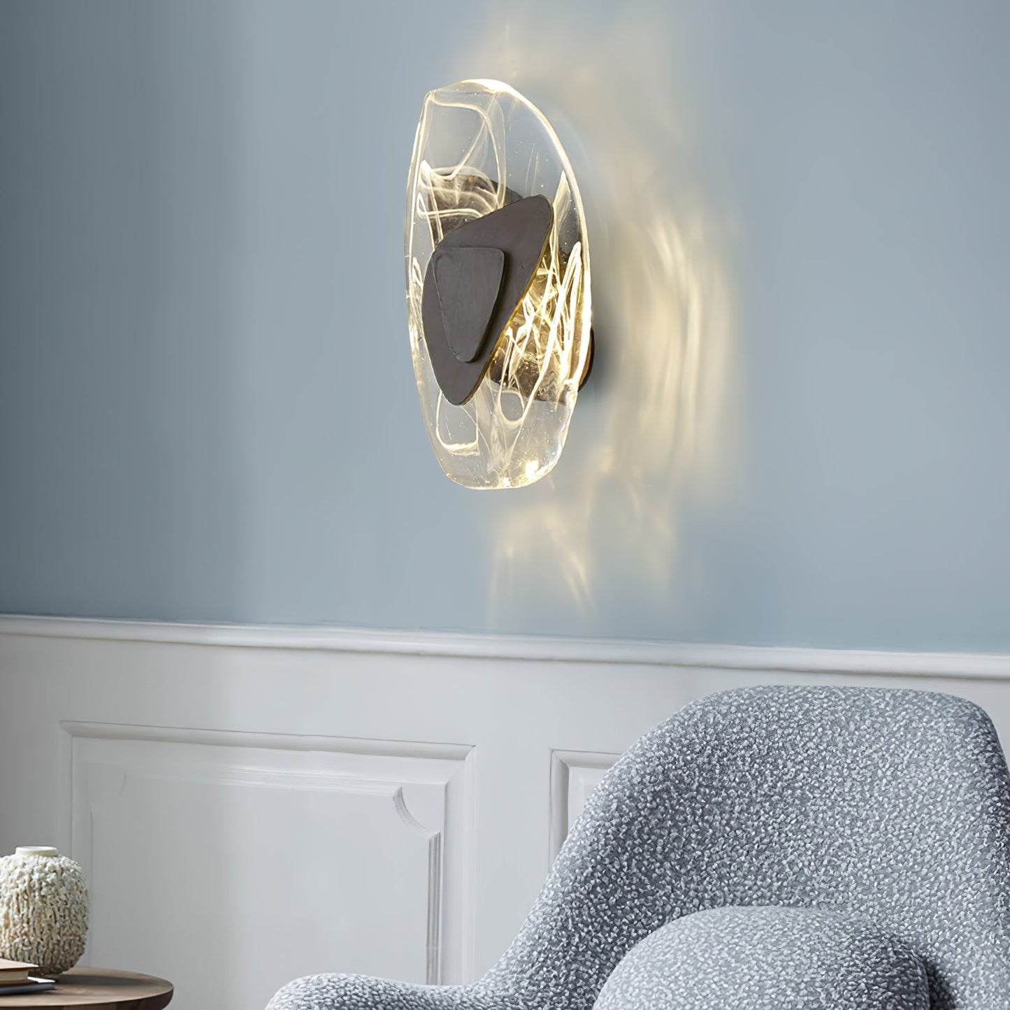 Wall Lamp Set | Metal & Glass | Black & Copper