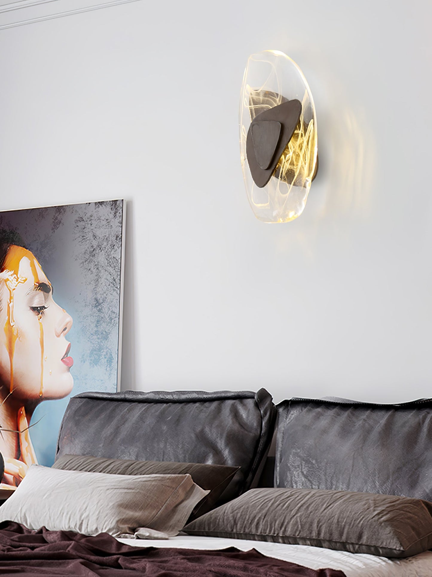 Wall Lamp Set | Metal & Glass | Black & Copper