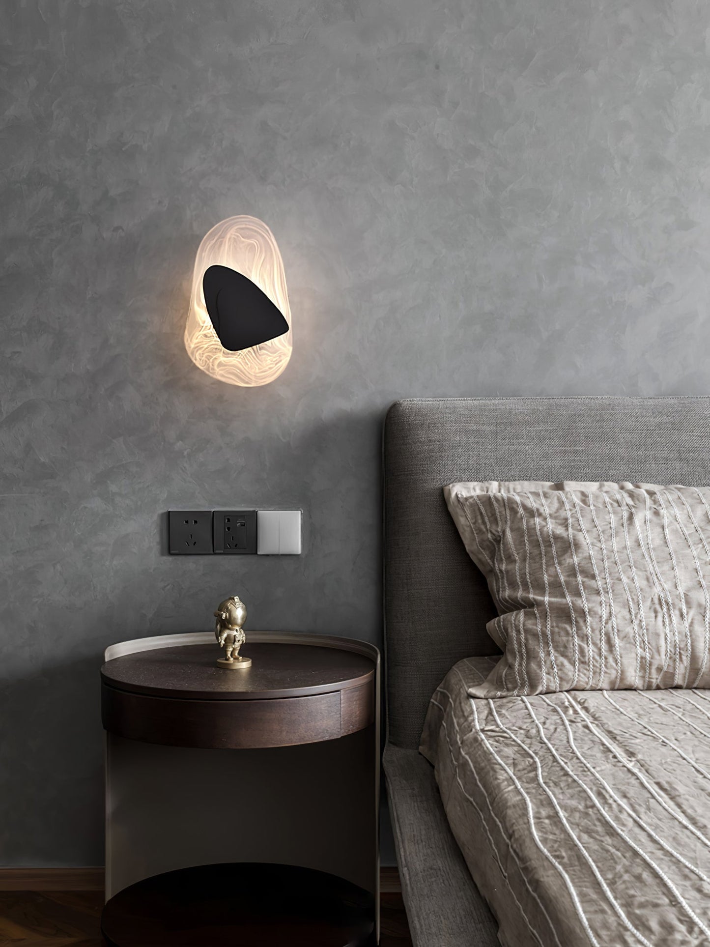 Wall Lamp Set | Metal & Glass | Black & Copper