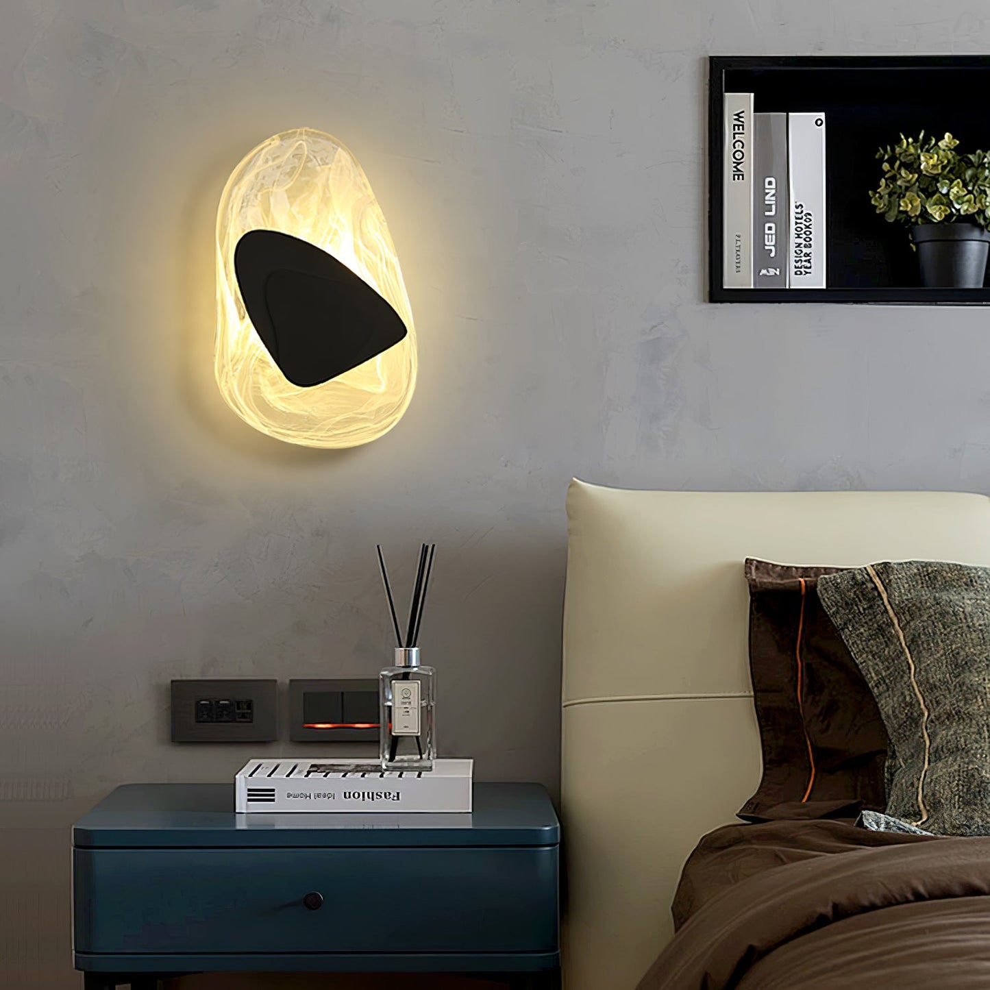 Wall Lamp Set | Metal & Glass | Black & Copper