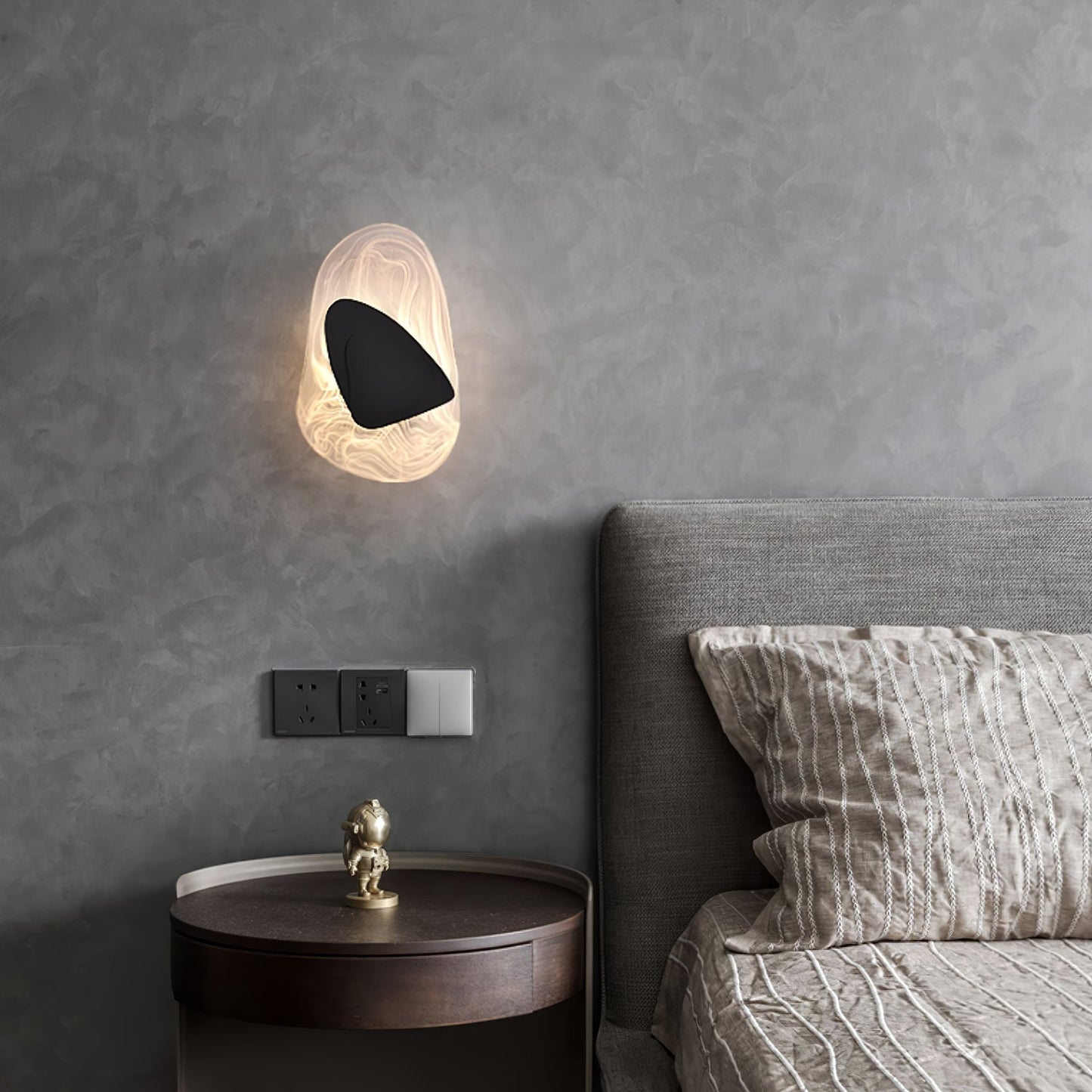 Wall Lamp Set | Metal & Glass | Black & Copper