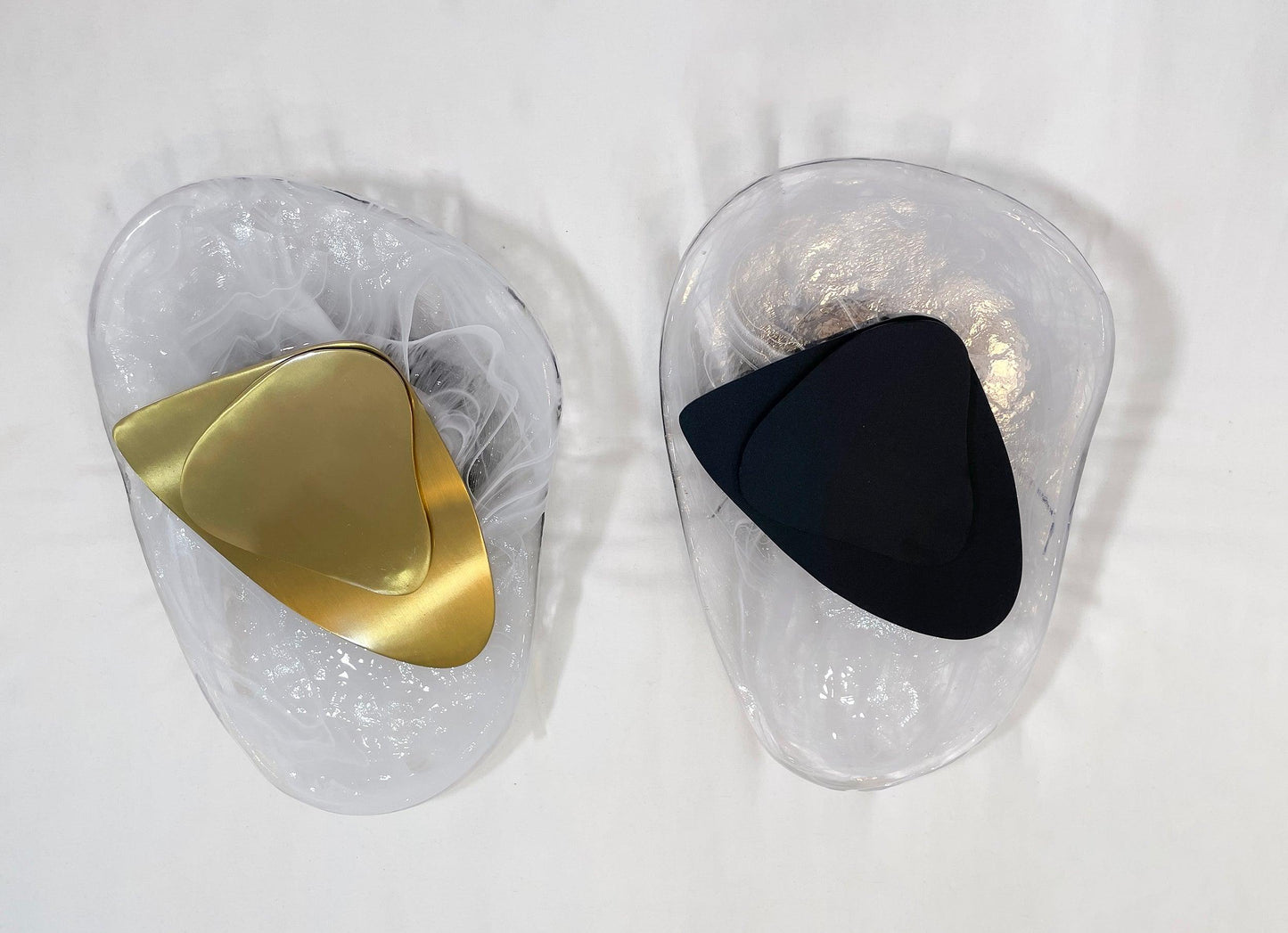 Wall Lamp Set | Metal & Glass | Black & Copper