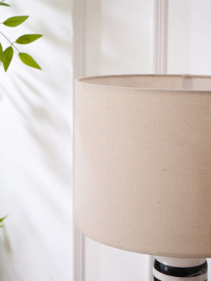 Tuxedo Table Lamp | Black and White Marble | 30cm Diameter