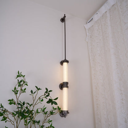 Meridian Vertical Wall Sconce | Glass & Bronze | 120cm