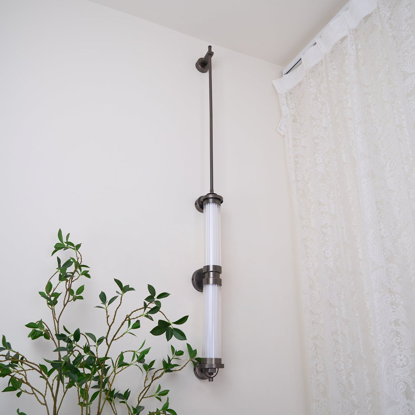Meridian Vertical Wall Sconce | Glass & Bronze | 120cm