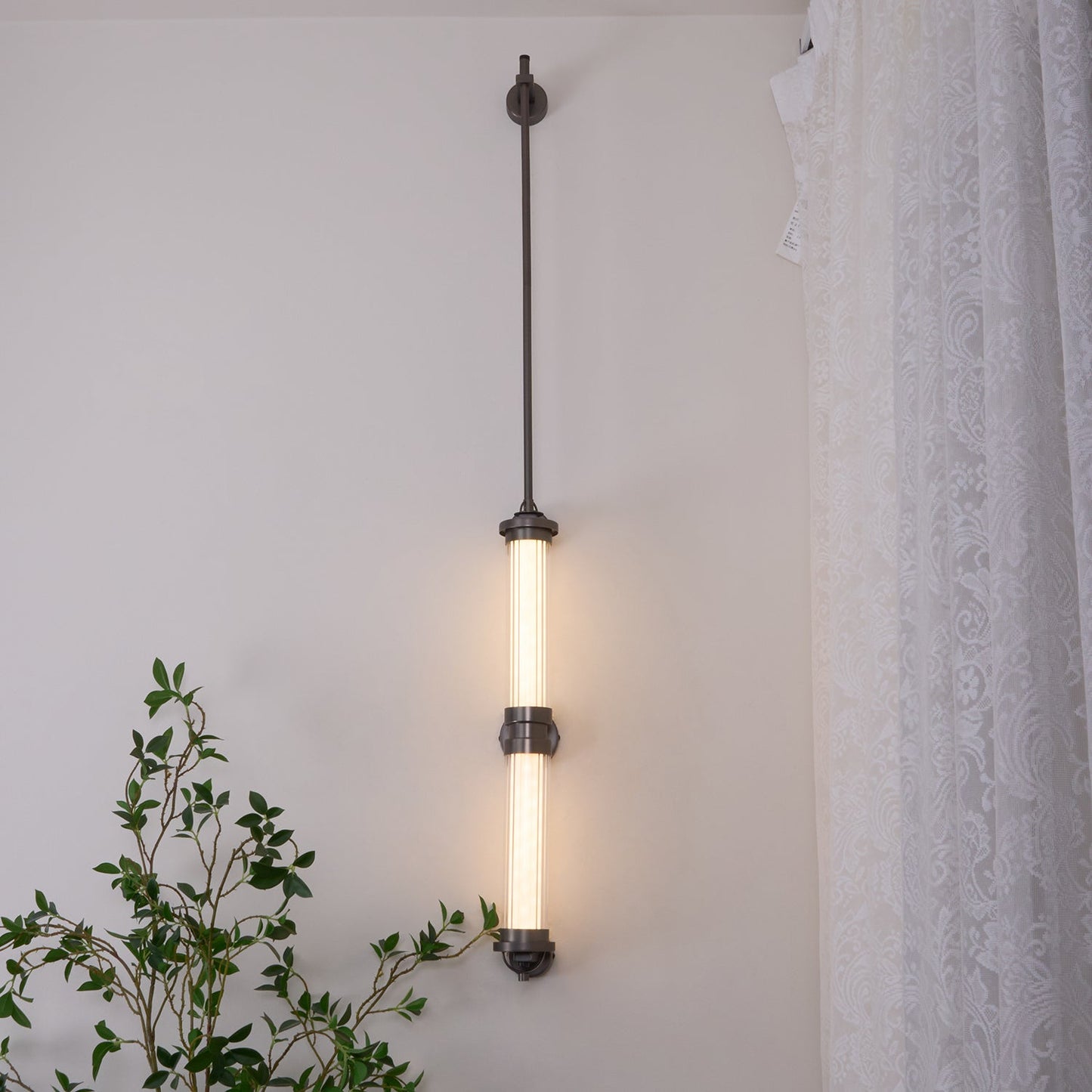 Meridian Vertical Wall Sconce | Glass & Bronze | 120cm