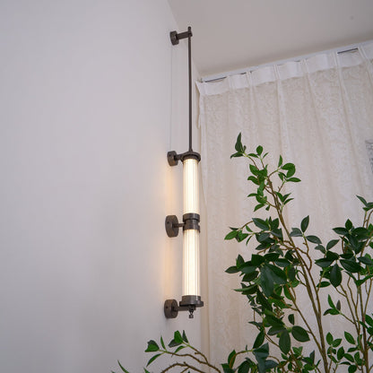 Meridian Vertical Wall Sconce | Glass & Bronze | 120cm