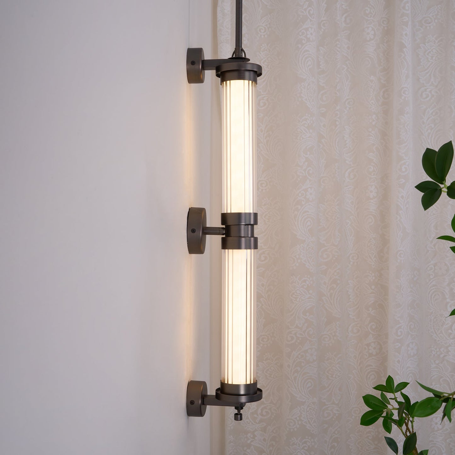 Meridian Vertical Wall Sconce | Glass & Bronze | 120cm