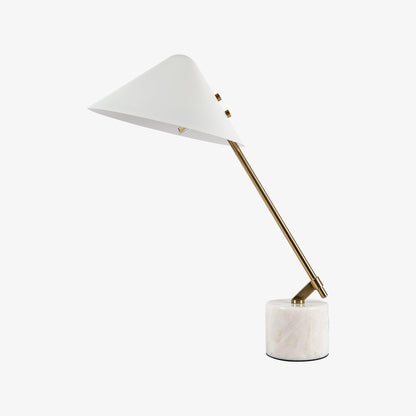 Minimalist Desk Lamp | White Aluminum Shade | Adjustable Steel Arm