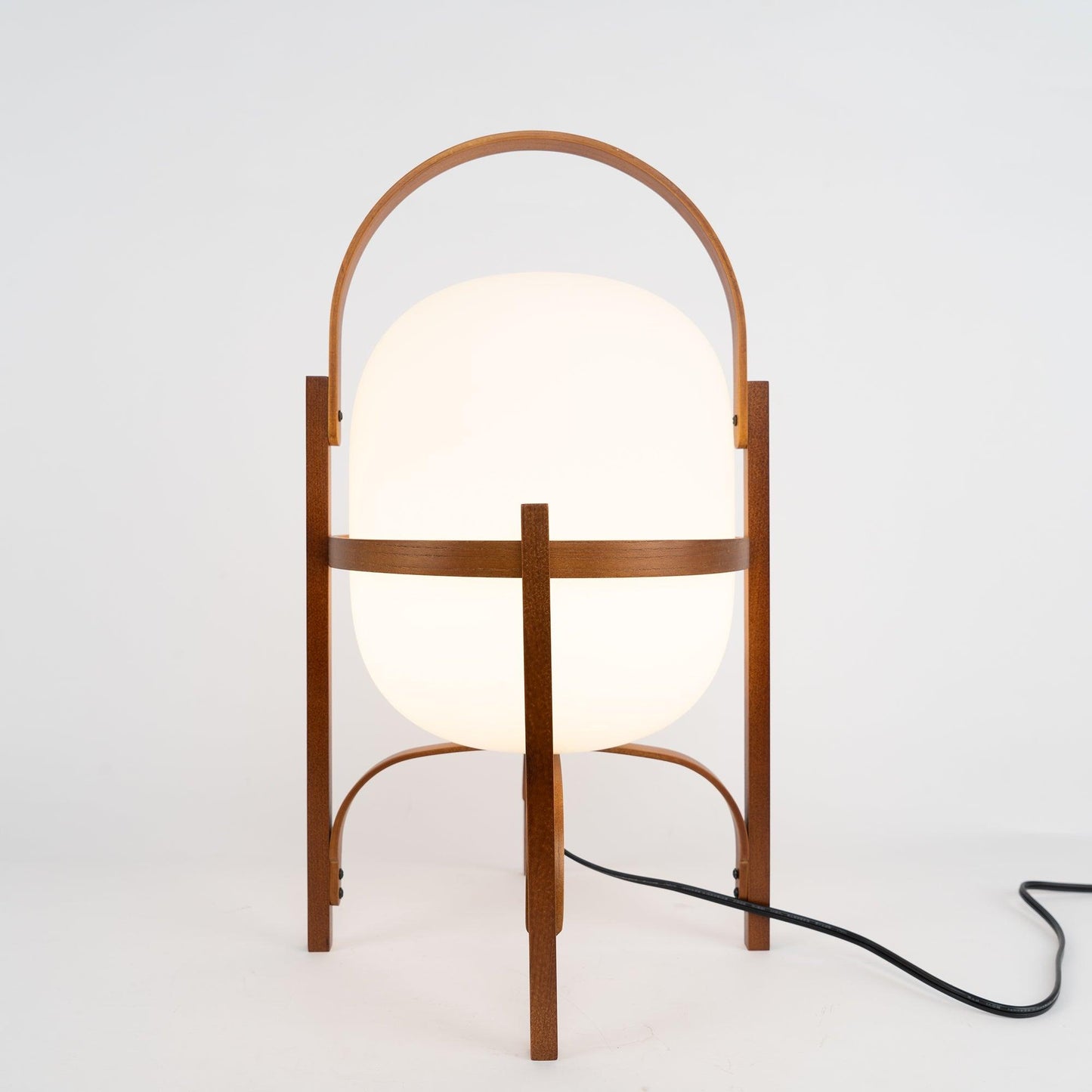 Portable Glass Table Lamp | Wood & Glass | Ash or Walnut Finish