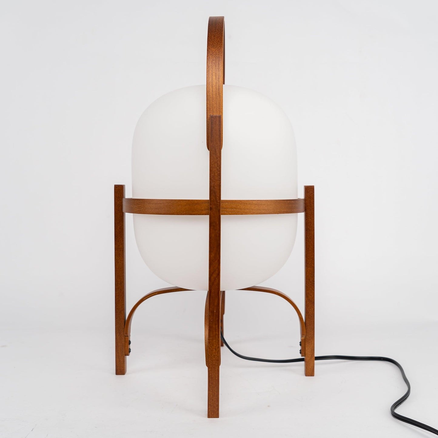 Portable Glass Table Lamp | Wood & Glass | Ash or Walnut Finish